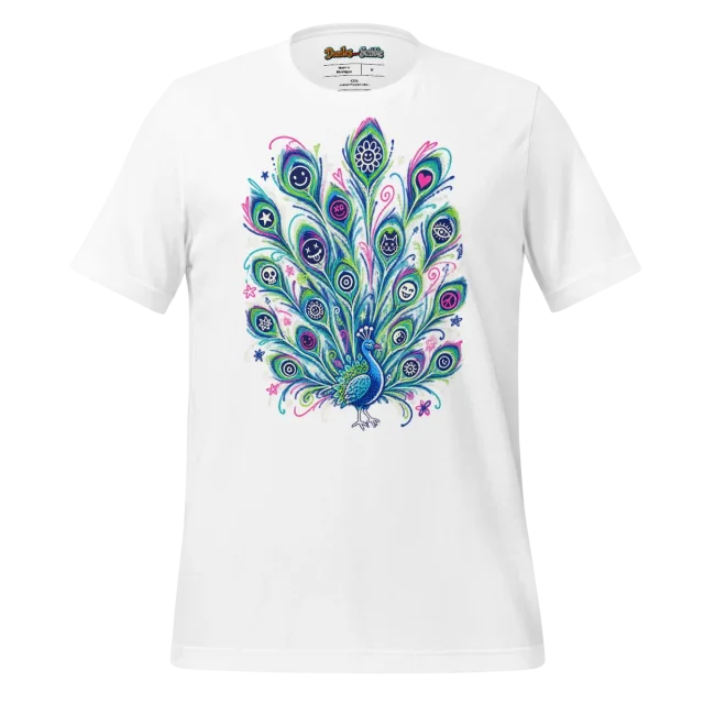 Psychedelic Peacock T Shirt Vibrant Majesty