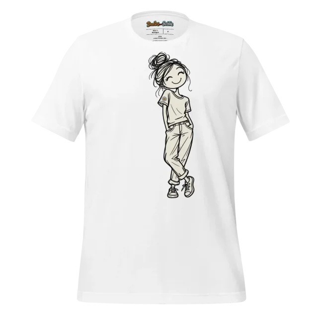 Chic Stick Figure T Shirt Minimalist Style Doodle