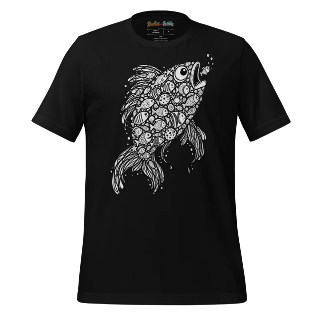 Zentangle Fish T Shirt Aquatic Swirling Scales alternate view
