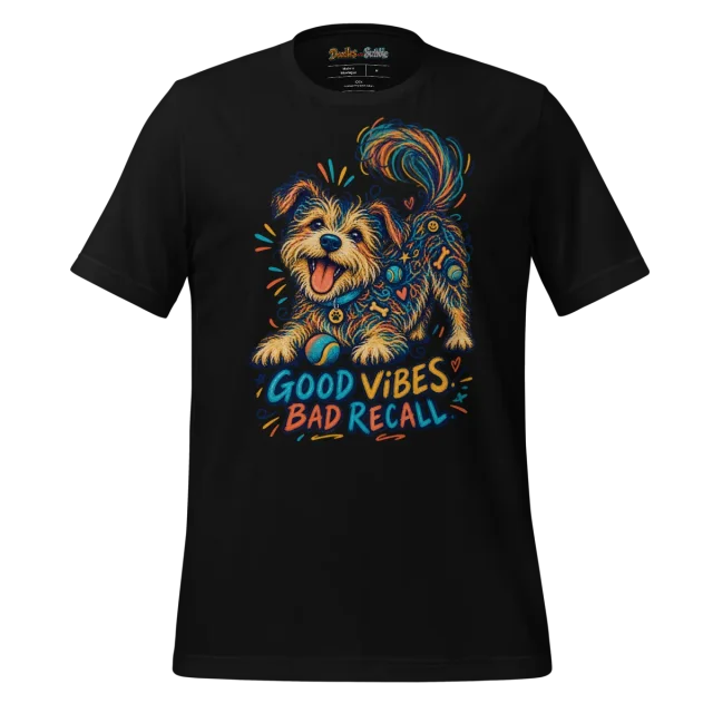 Happy Dog T Shirt with Doodle Art alternate view