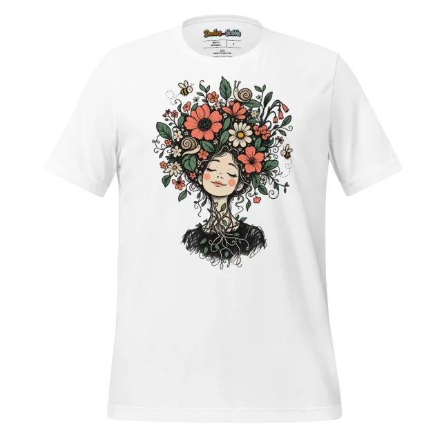 Blooming Doodle T Shirt Whispers of Nature Art