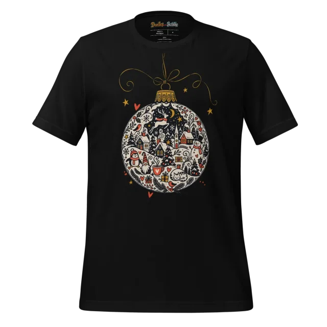 Christmas Ornament T Shirt Swirling Festive Doodle alternate view