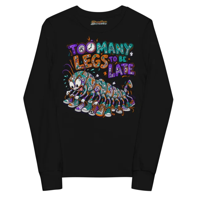Too Many Legs To Be Late Youth Long Sleeve T Shirt alternate view