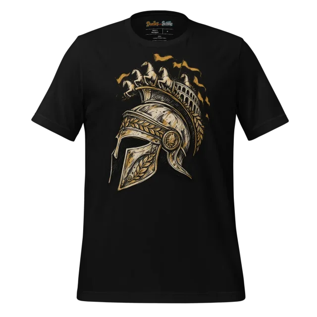 Gladiator Crest Helmet T Shirt with Scribble Art alternate view