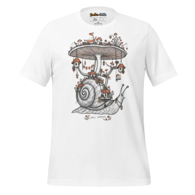 Whimsical Mushroom T Shirt with Doodle Art