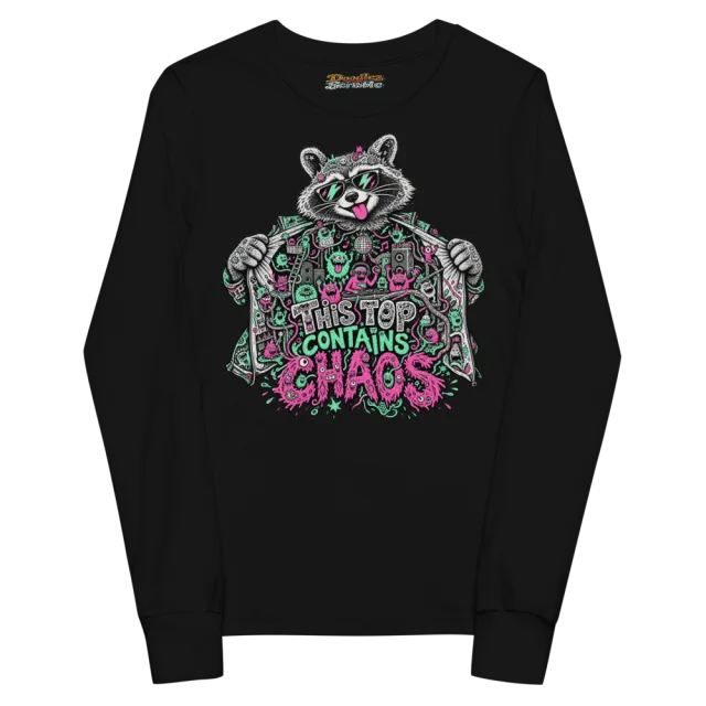This Top Contains Chaos Youth Long Sleeve T Shirt alternate view