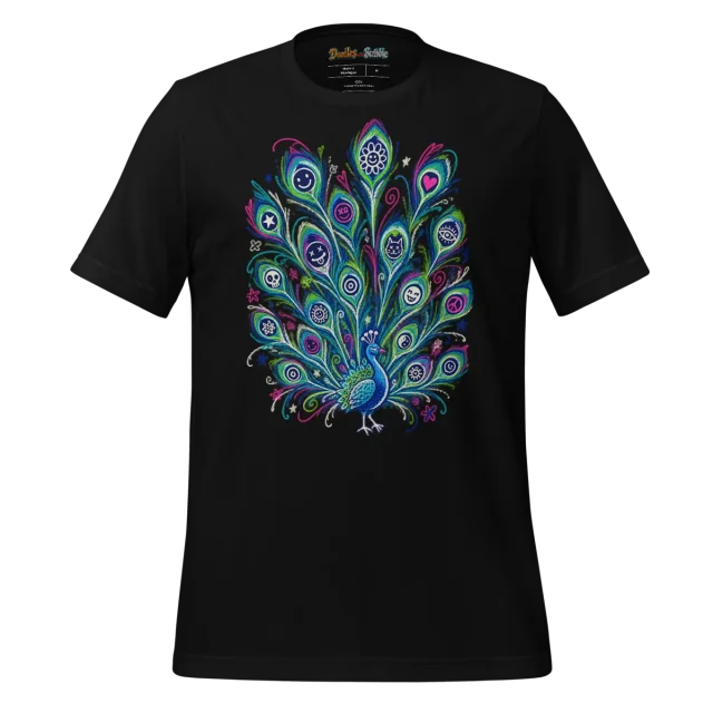 Psychedelic Peacock T Shirt Vibrant Majesty alternate view