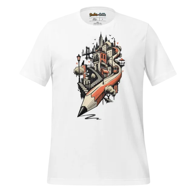 Metropolitan Sketch T Shirt with Urban Doodle Art