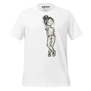 Chic Stick Figure T Shirt Minimalist Style Doodle