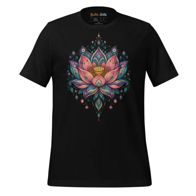 Psychedelic Lotus Mandala T Shirt with Blossoming Colours alternate view