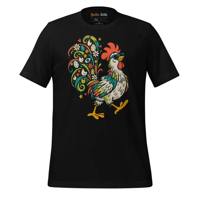 Psychedelic Poultry T Shirt Abstract Doodle alternate view