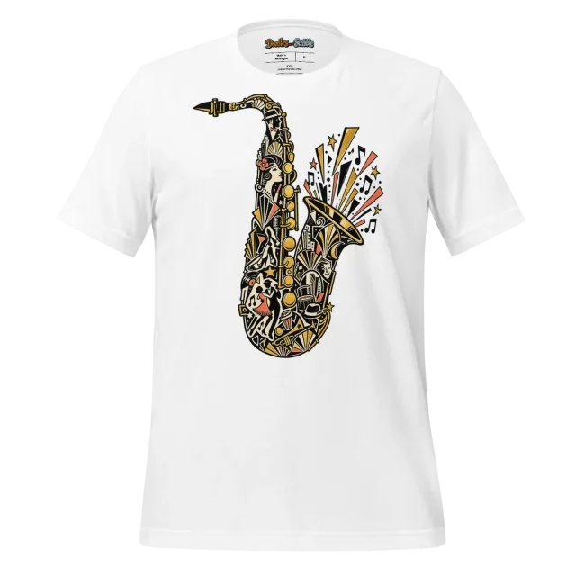 Art Deco Geometric T Shirt Jazz Scribble