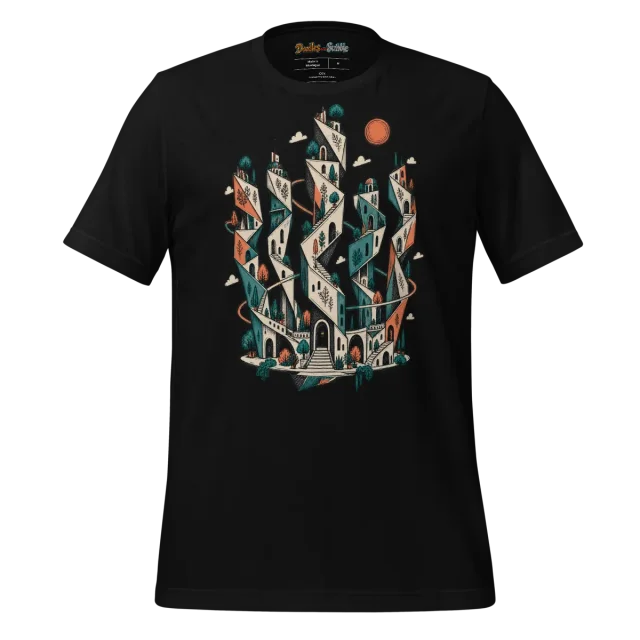 Geometric Cityscape T Shirt Doodle Fashion Statement alternate view