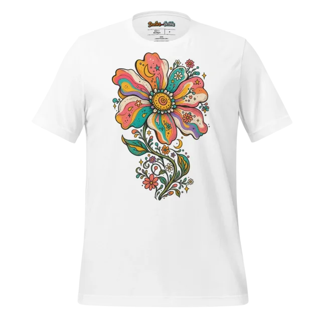 Psychedelic Bloom T Shirt Chromatic Floral Art