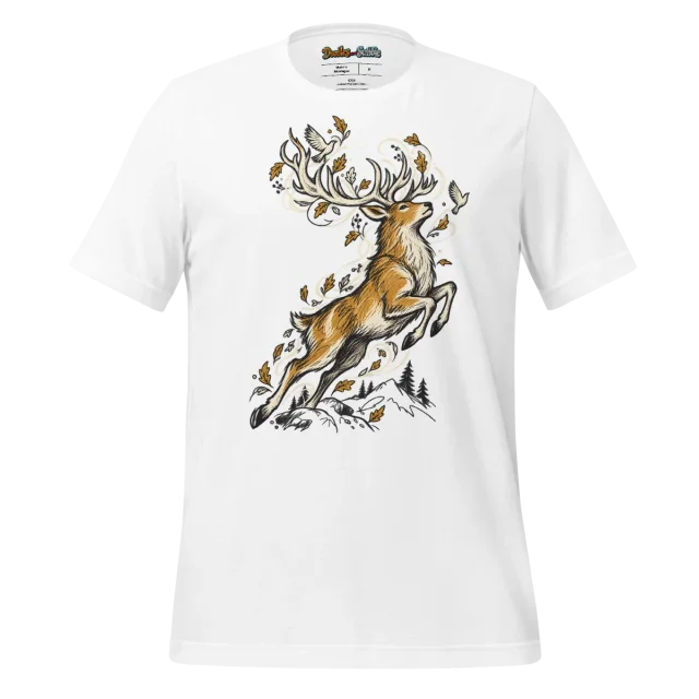 Wild Stag T Shirt with Doodle Design