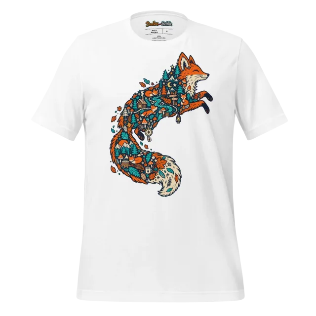 Psychedelic Fox T Shirt Mystical Forest
