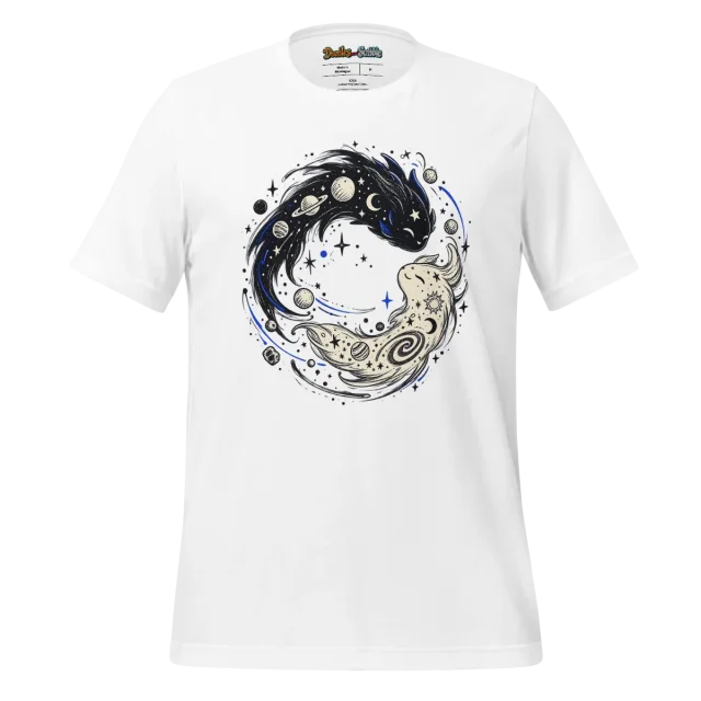 Cosmic Yin Yang T Shirt Universal Balance Doodle