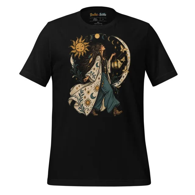 Mystical Boho T Shirt with Artistic Soul Doodle alternate view