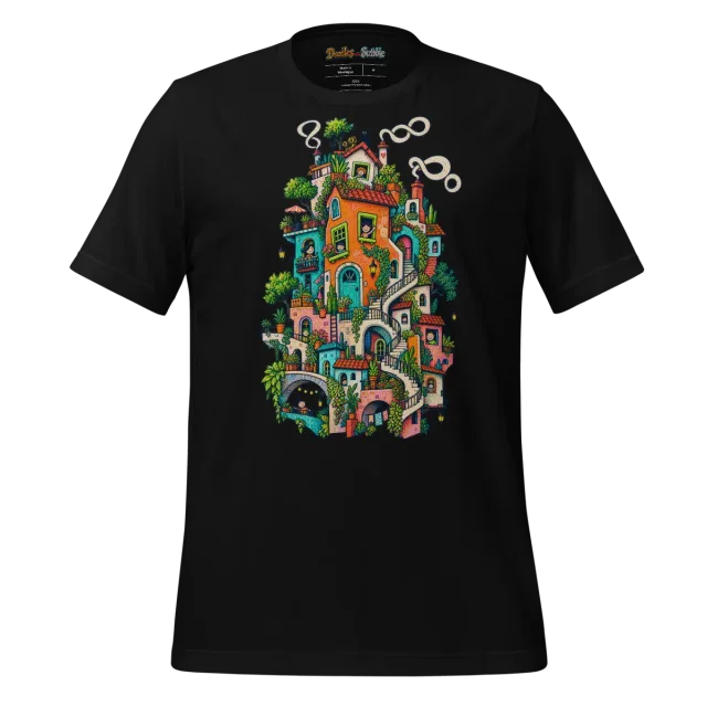 House Doodle T Shirt with Colourful Urban Art alternate view