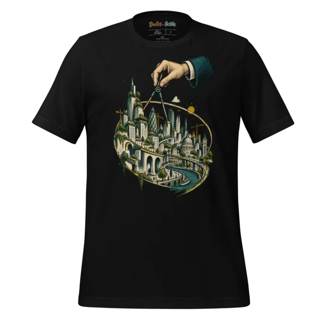 Architect Sketch T Shirt with Metropolitan Scribble Art alternate view