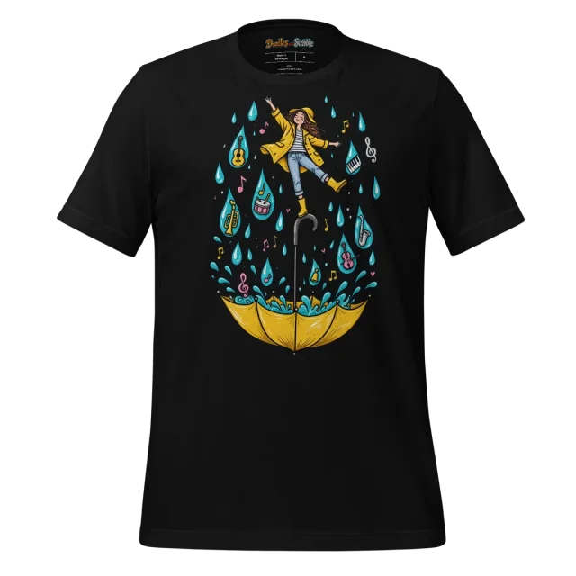 Musical Rain T Shirt Melody in the Rain Doodle alternate view