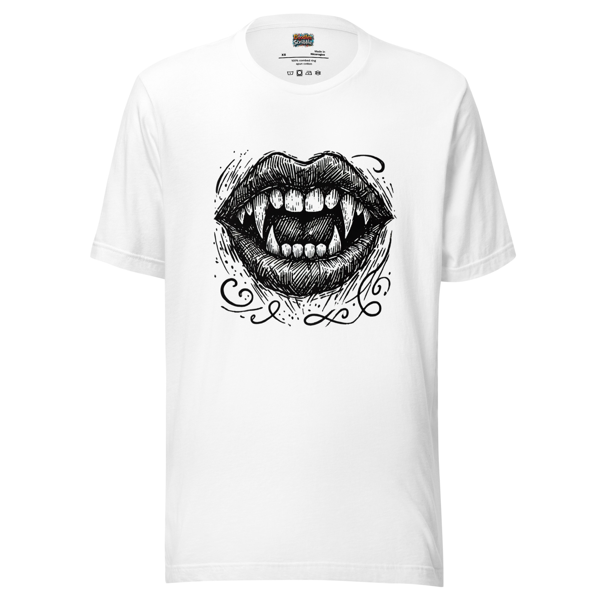 Vampire Fangs Scribble for Halloween T-Shirts