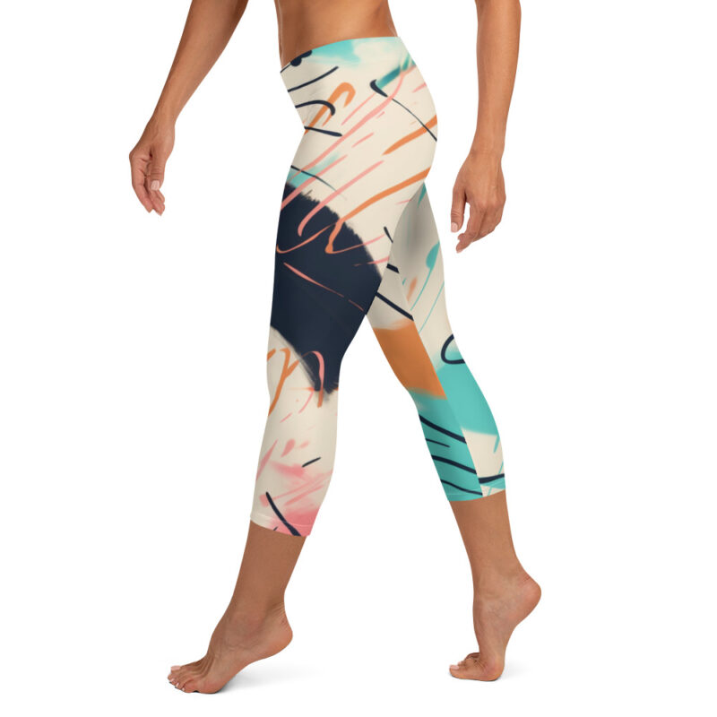 Abstract Expression Capri Leggings with Doodle Art alternate view