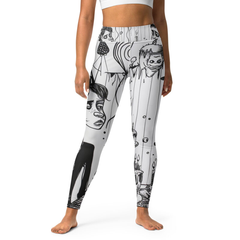 Abstract Festivity Doodle Yoga Leggings