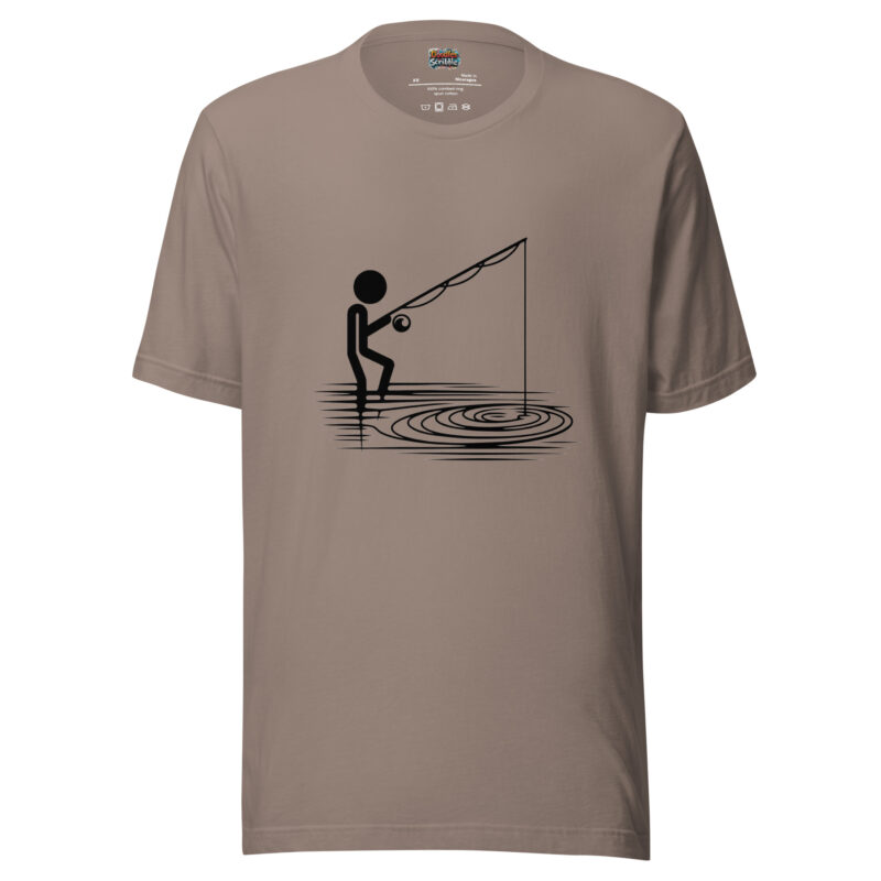 Calm Waters Angler T-Shirt with Sketch Doodle alternate view