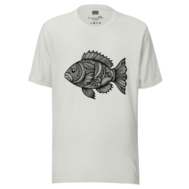 Zentangle Fish T-Shirt - Aquatic Swirling Scales alternate view