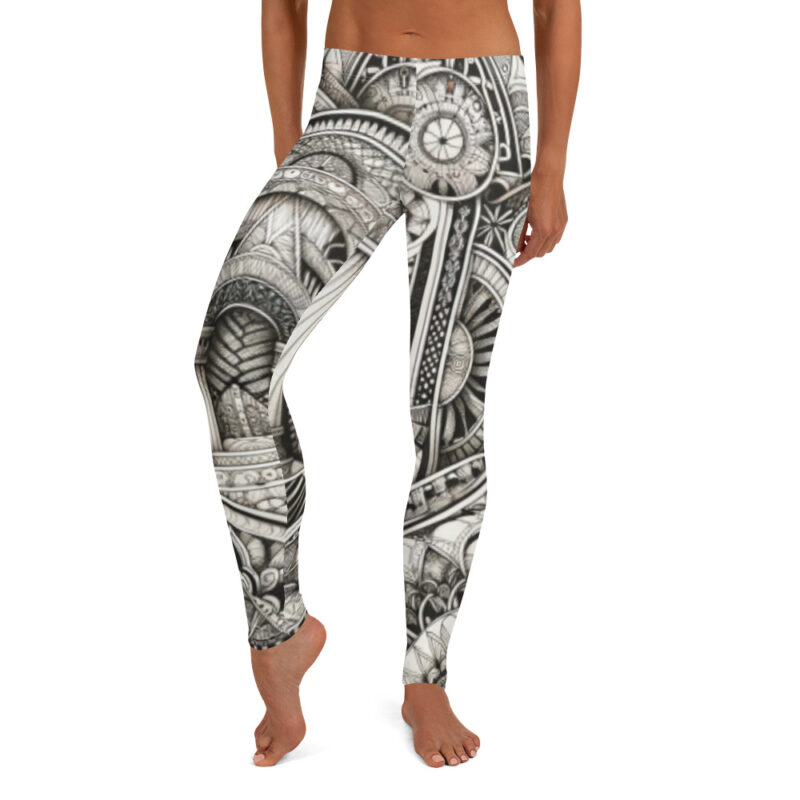 Architectural Vibe Full-Length Leggings - Structural Elegance