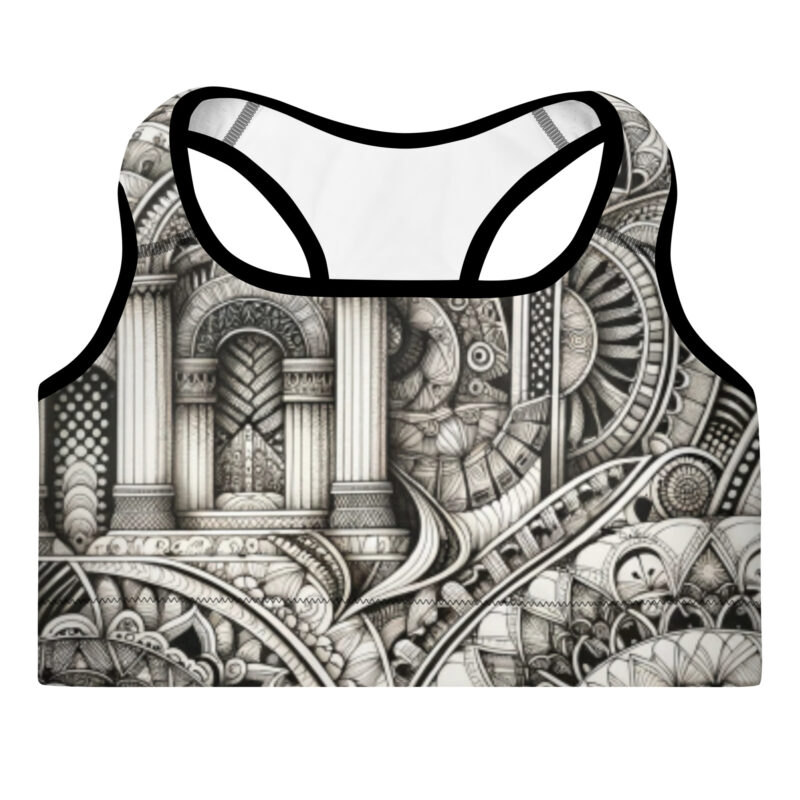 Architectural Vibe Padded Sports Bra - Columned Comfort