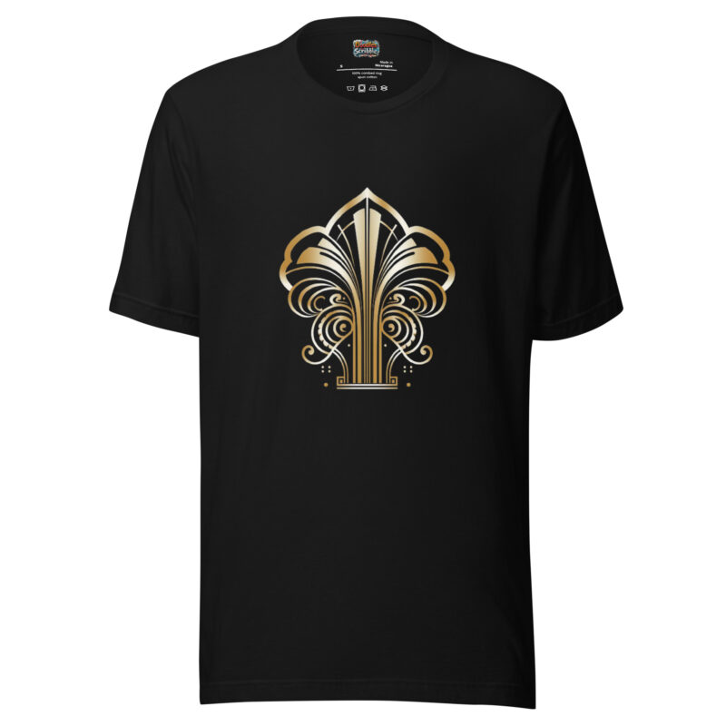 Art Deco Revival Scribble Fountain Doodle Ornamental Stylish Tee