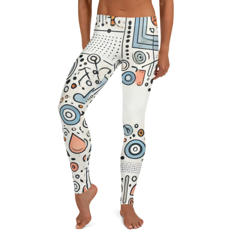 Artistic Geometric and Cloud Doodles Leggings