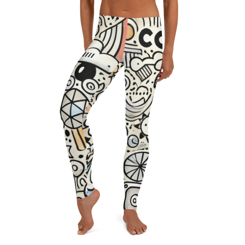 Artistic Geometric and Cloud Doodles Leggings