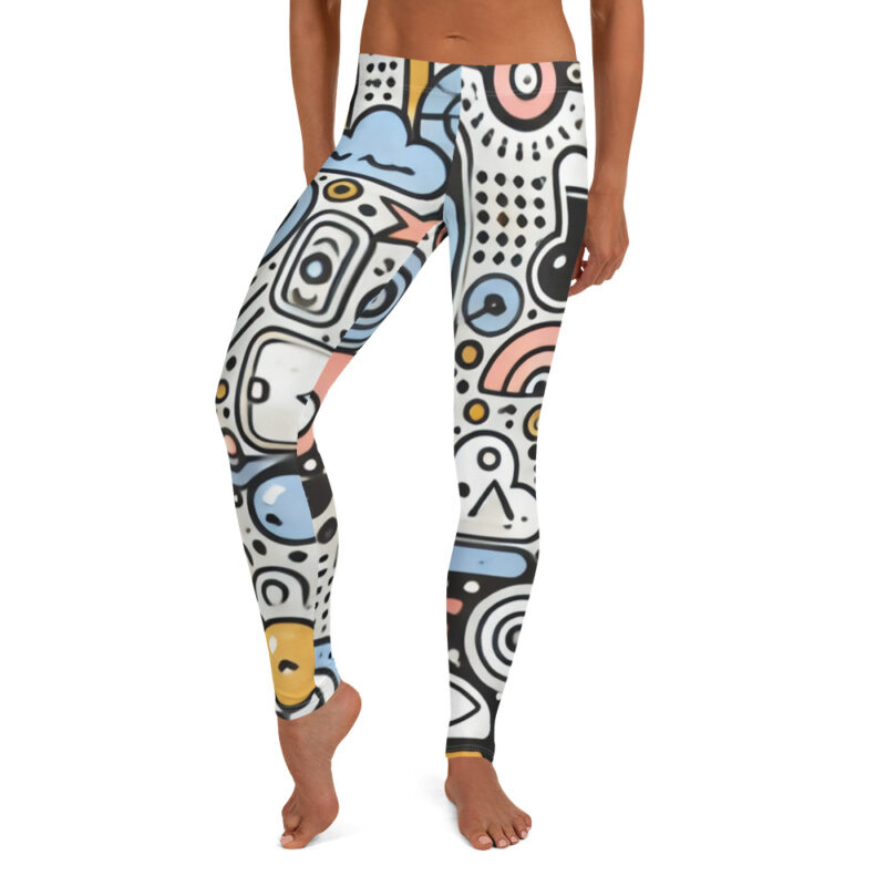 Artistic Geometric and Cloud Doodles Leggings