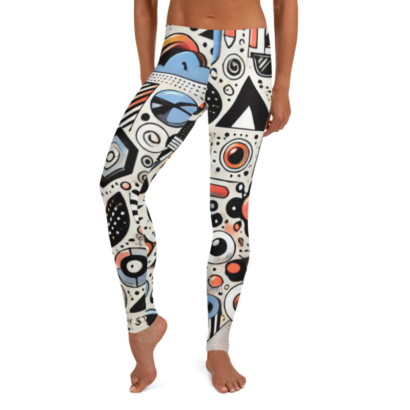 Artistic Geometric and Cloud Doodles Leggings