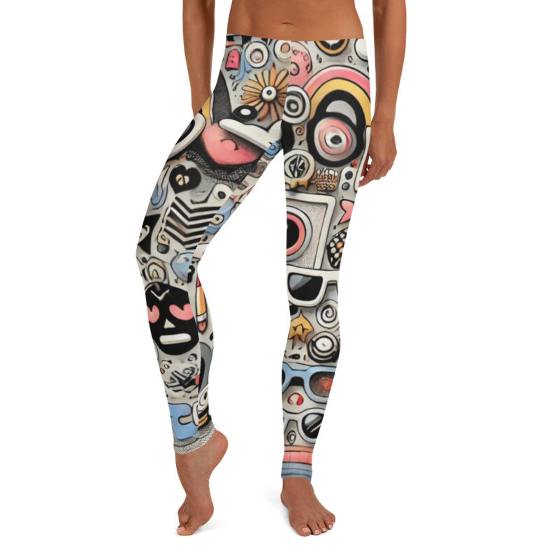 Artistic Geometric and Cloud Doodles Leggings