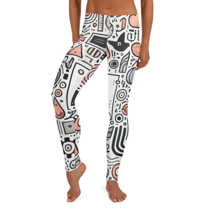 Artistic Geometric and Cloud Doodles Leggings