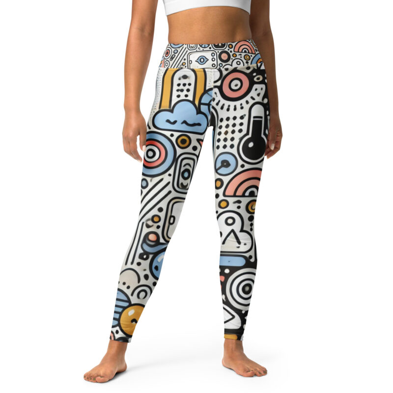 Artistic Geometric and Cloud Doodles Yoga Leggings
