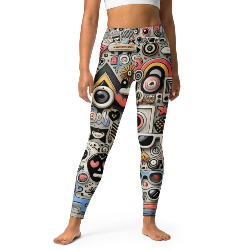 Artistic Geometric and Cloud Doodles Yoga Leggings
