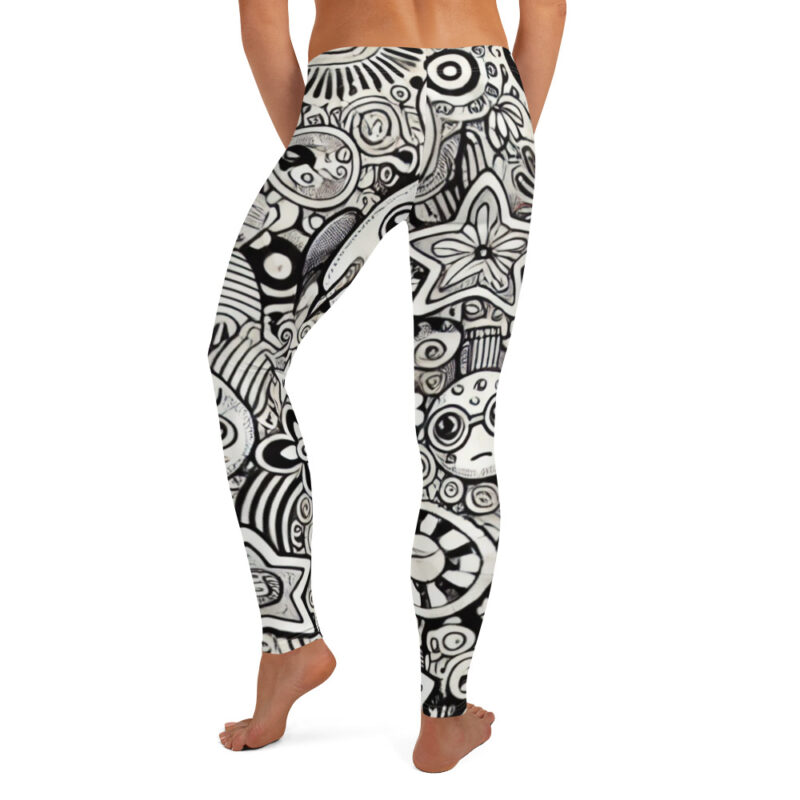 Cool Doodles Leggings with Artistic Pattern Design alternate view
