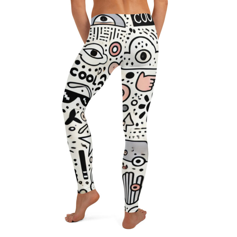 Cool Doodles Leggings with Artistic Pattern alternate view