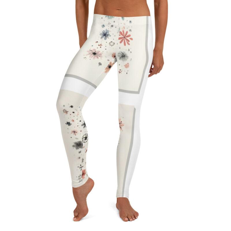 Artistic Pastel Floral Doodle Leggings for Everyday