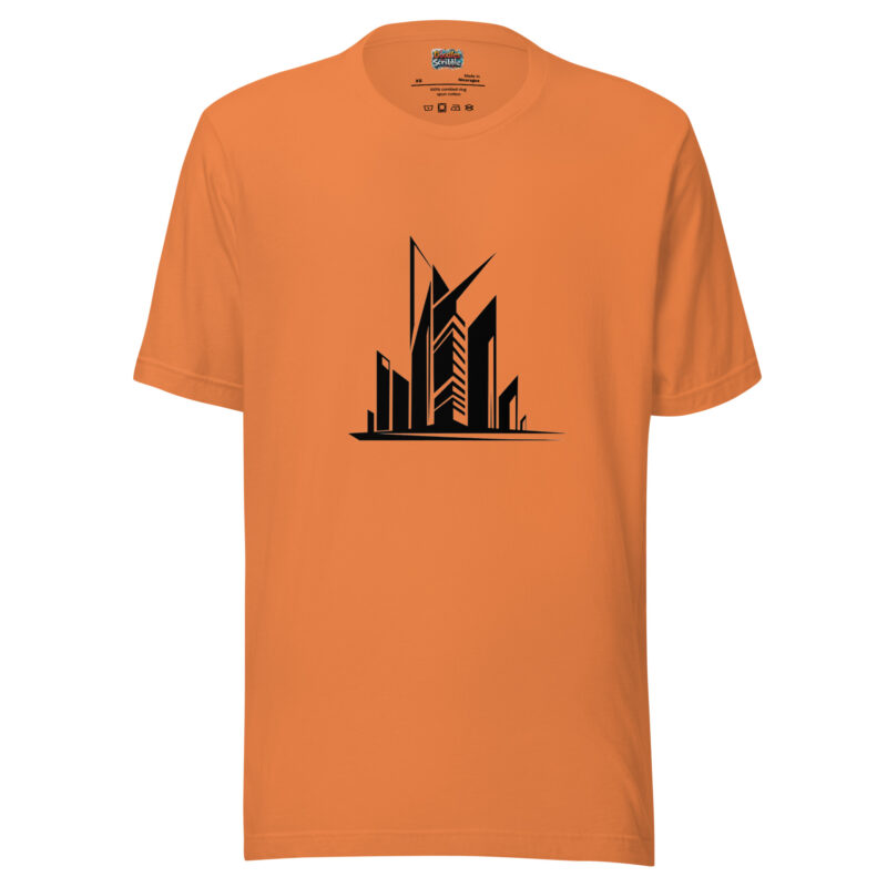 Asymmetrical Building Facade Doodle – Edgy Cityscape Tee