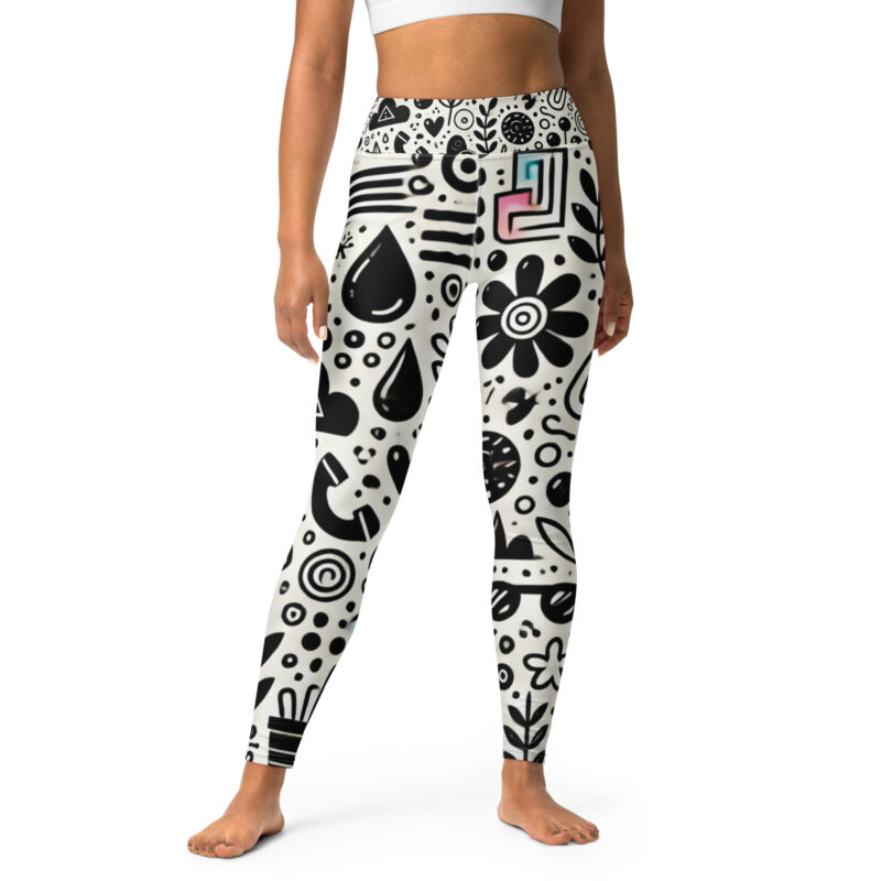 Blooming Shapes Cool Doodle Yoga Leggings