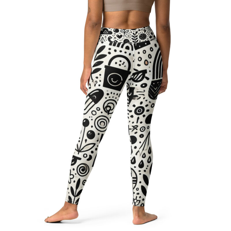 Blooming Shapes Yoga Leggings with Cool Doodles alternate view