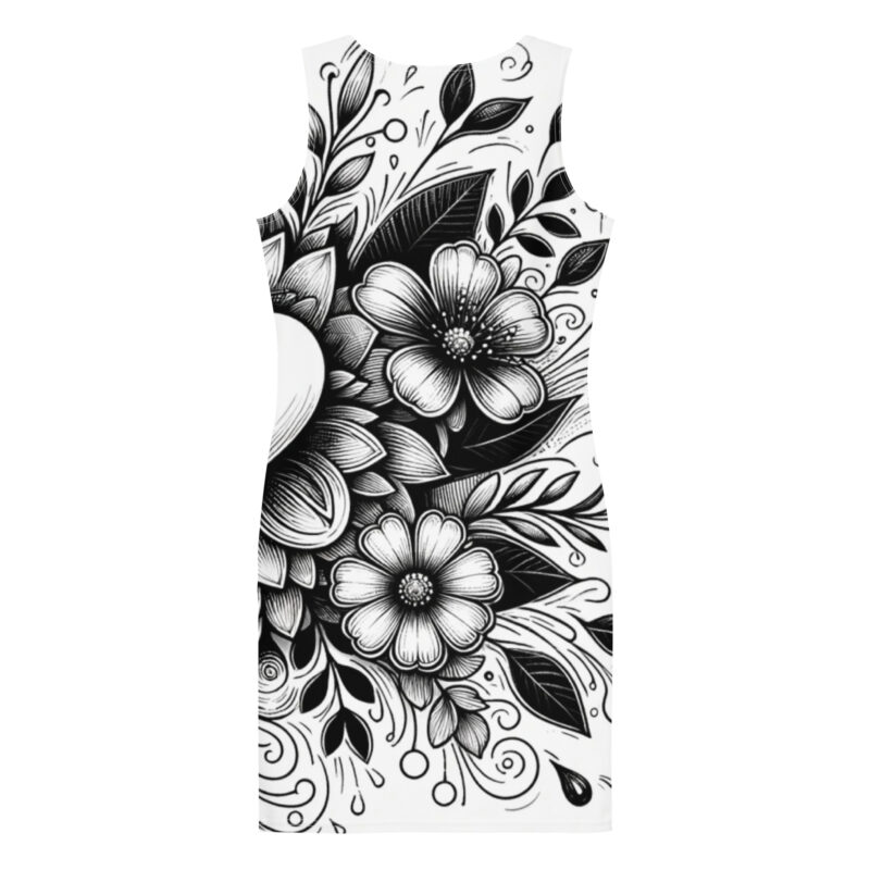 Valentine Doodle Bodycon Dress - Romantic Heart Art alternate view