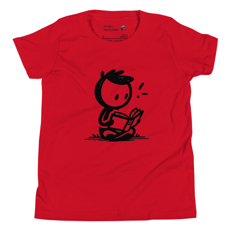 Bookworm Reading T-Shirt - Youth Adventure Doodle alternate view