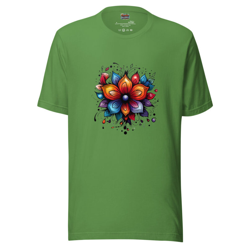 Bursting Floral T-Shirt - Vibrant Petal Explosion alternate view